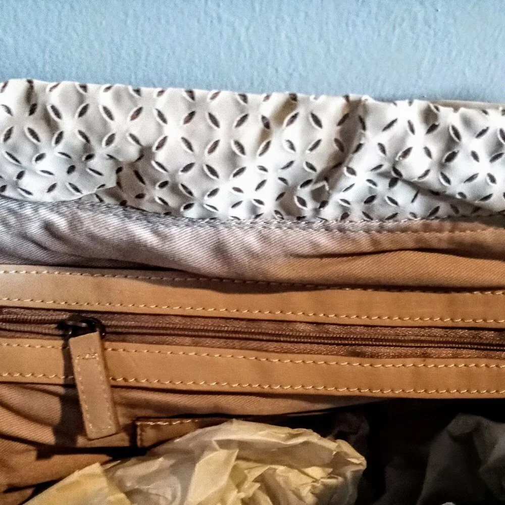 Coldwater Creek Beige Perforated Hobo Bag